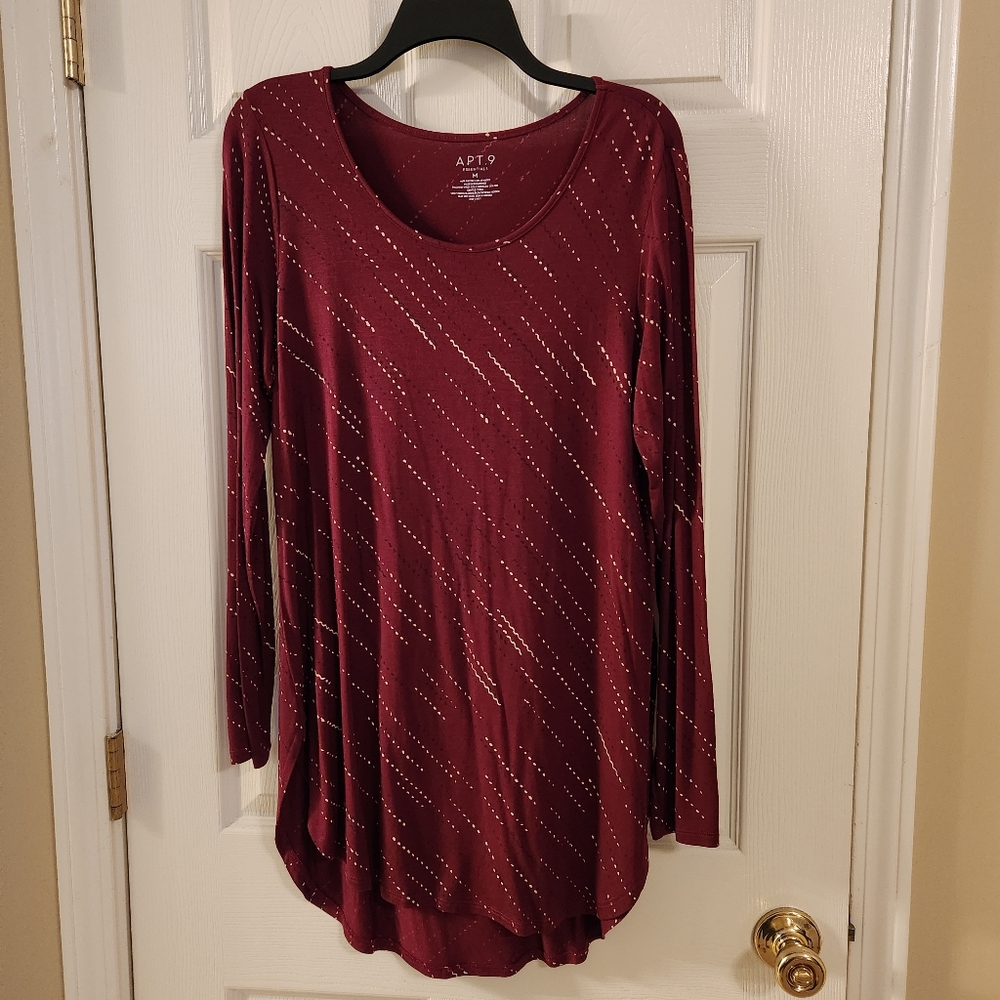 Apt9 dress/tunic burgundy nwot